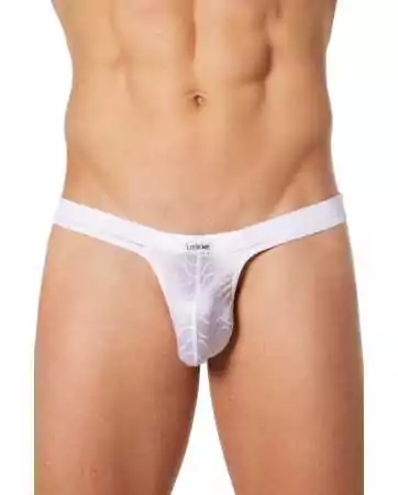 White briefs with satin waves and fine mesh - LM904-61WHT