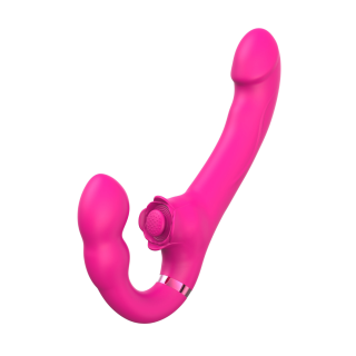 Vibromasseur ROSEA Strap-on Triple Action Télécommandé - Oralove