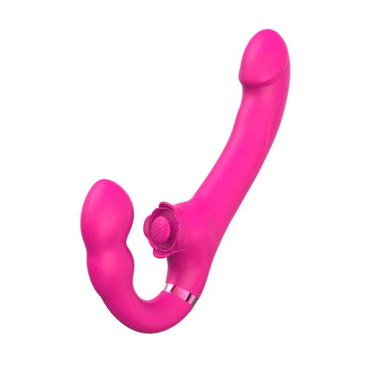 Vibromasseur ROSEA Strap-on Triple Action Télécommandé - Oralove