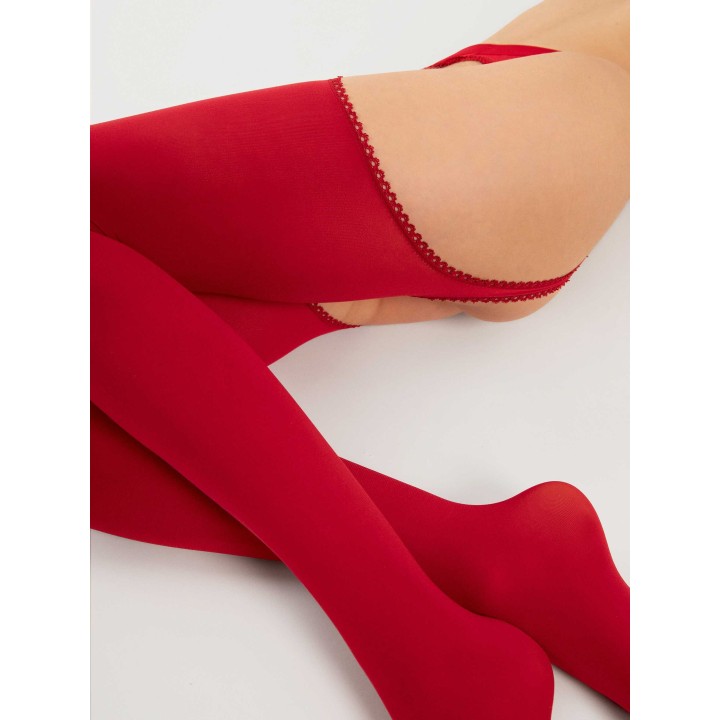 Diavola Bas jarretelles 60 DEN - Rouge - Oralove