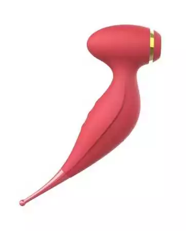 Bird of Paradise - 2-in-1 Vibrator with Suction and Stimulator in Red - CR-820RED