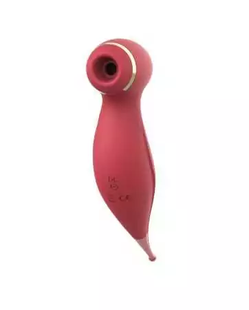 Bird of Paradise - 2-in-1 Vibrator with Suction and Stimulator in Red - CR-820RED