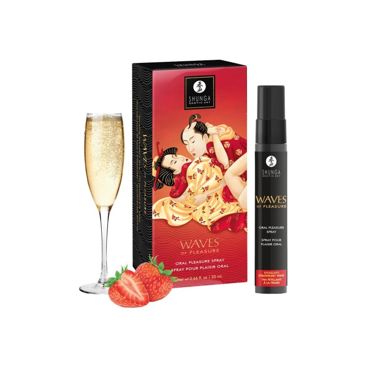 Waves of pleasure - Spray pour plaisir oral - Vin pétillant à la fraise - Oralove
