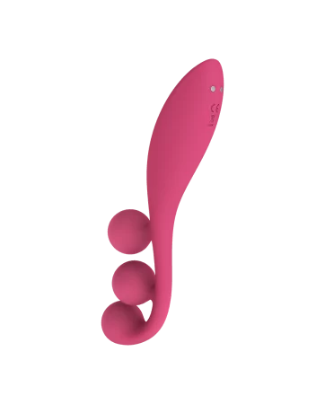 Vibromassageador de tripla estimulação flexível, anal, vaginal, clitoridiana Tri Ball vermelho USB Satisfyer - CC597817