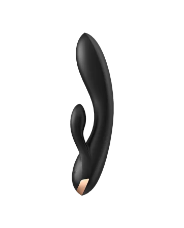 Black double stimulation clitoris rabbit vibrator Double Flex Satisfyer - CC597809