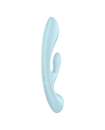2-in-1 Rabbit G-Punkt mit Klitorisstimulator und blauem USB-Wanddildo Triple Oh Satisfyer - CC597813