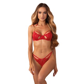 Matildea ensemble lingerie ouvert rouge - Oralove