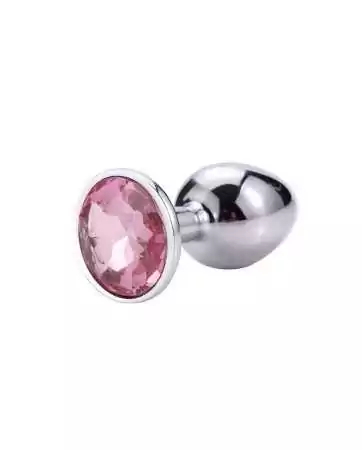 Plug jewel in aluminum, pink jewel, Small - RY-001PNK