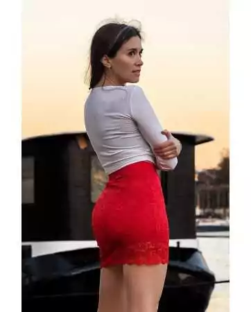 Short red Camellia skirt - LSK2-SRED