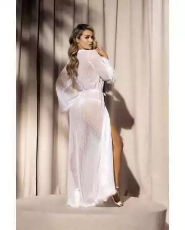 Long white mesh dress - MAL7483WHT