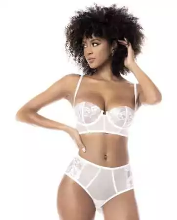 Conjunto de lingerie sexy branco de duas peças - MAL8739WHT