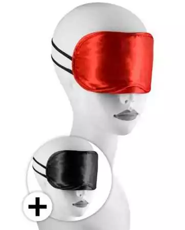 Large set of 2 satin masks red and black - CC570038