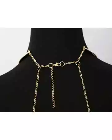 Necklace with three gold rings and body chains - BCHA0012GLD