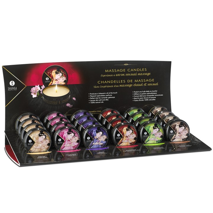 Présentoire mini bougies de massage - 24 unités - Oralove