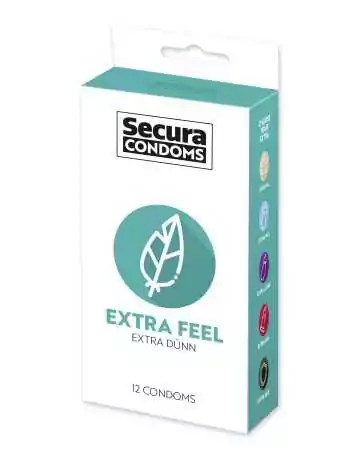 Extra Feel 53 mm Extra Thin Lubricated Latex Condoms x12 with Reservoir - R416495