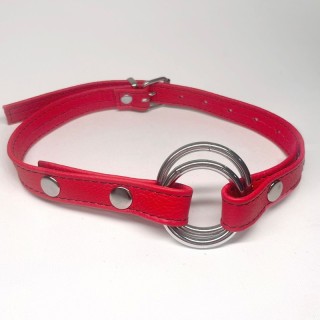 Baillon Anneau cuir rouge - Oralove