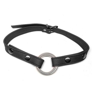 Baillon Anneau cuir noir - Oralove