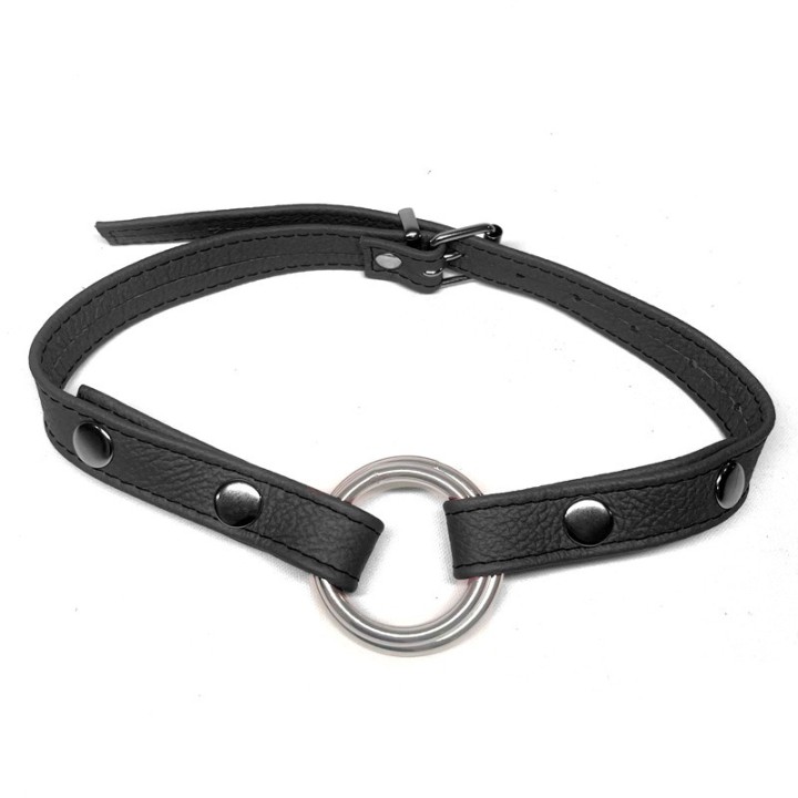 Baillon Anneau cuir noir - Oralove