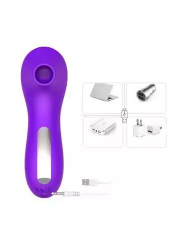 Stimolatore a ventosa per clitoride e capezzoli USB viola - BOZ-086PUR