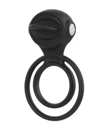 Vibrierender Ring mit nur einem Vibrationsmodus, sehr dehnbar, schwarz - COR-043BLK