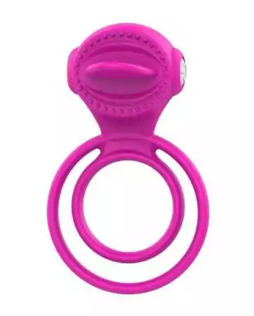 Vibrating ring with 2 rings, 1 very stretchable vibration mode, pink - COR-043FUS