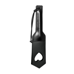 Paddle en Cuir Cœur Noir