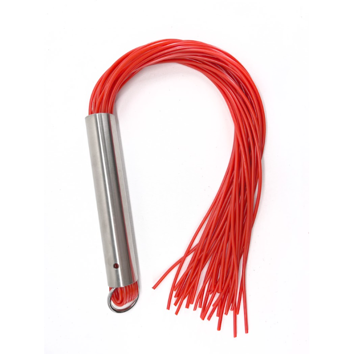 Martinet homme rouge manche métal lanières en PVC - Oralove