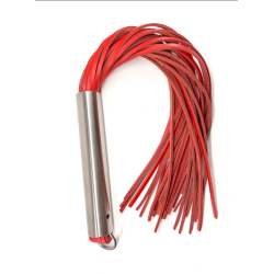 Martinet homme rouge manche métal lanières en cuir RIGIDE