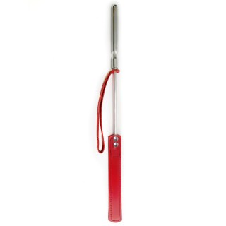 Cravache Métal Courte mèche Longue Rouge - Oralove