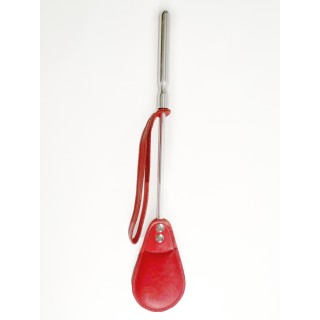 Cravache Métal Courte mèche Large Rouge - Oralove