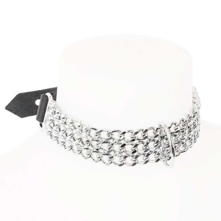 Collier Chaines cuir noir - Oralove
