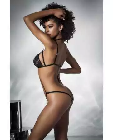 Deux-en-Un, Body et nuisette dentelle noire - MAL7499BLK