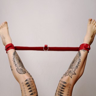Barre de contrainte cuir et anneau Rouge - Oralove