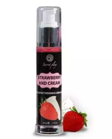 2 en 1 Lubrifiant et huile de massage fraise à la crème chauffant - SP5389