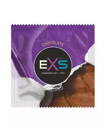 Condoms x2 lubricated in chocolate flavored latex 54mm - EXS400CHOCO