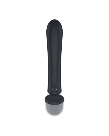 2 in 1 Black USB Triple Lover Rabbit and Wand Vibrator - CC597825 Satisfyer