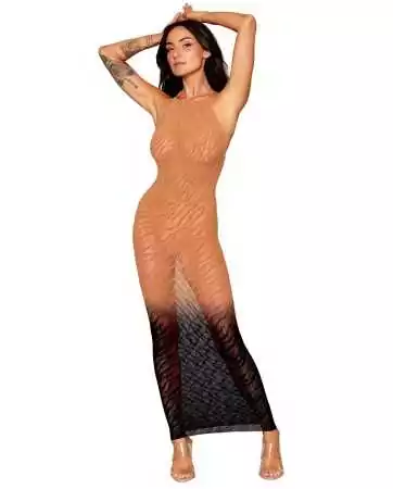 Zebra print bodystocking dress in copper tones - DG0488BKC