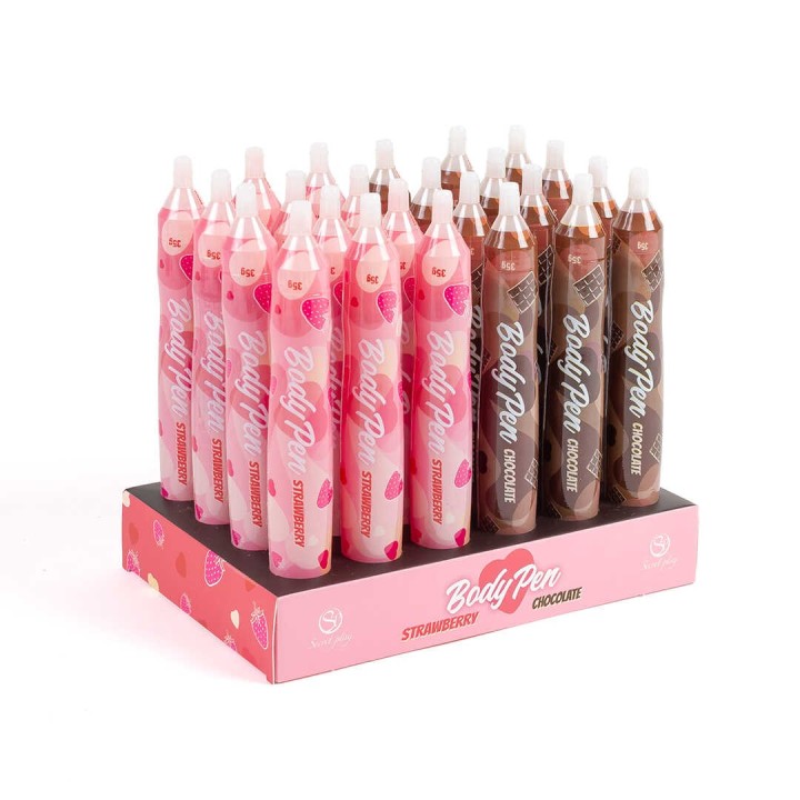 Présentoir stylos comestibles Fraise et Chocolat - Oralove