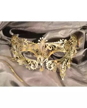 Venezianische Maske Bianca in Gold mit Strasssteinen - HMJ-047B