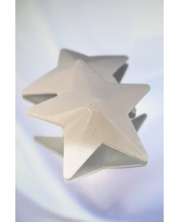 Tappi capezzoli a stella in metallo bianco - 201200107