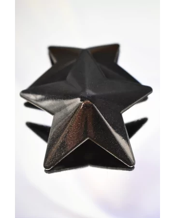 Black Metal Nipple Covers with Star Design - 202400107