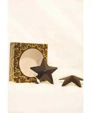 Black Metal Nipple Covers with Star Design - 202400107
