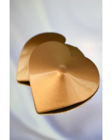Protetor de mamilos em metal dourado em forma de coração - 201600106