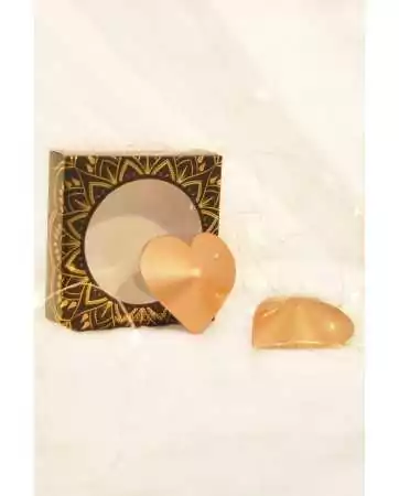 Protetor de mamilos em metal dourado em forma de coração - 201600106