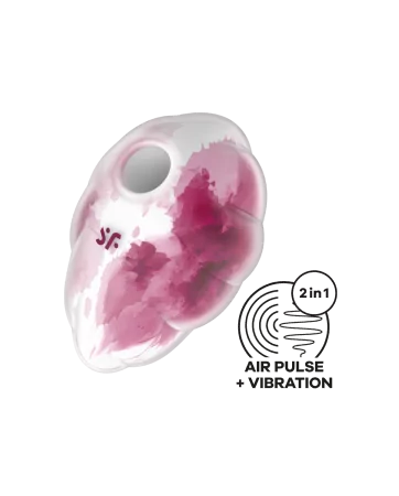 Estimulador clitoriano por ondas de pressão sem contato e vibração USB rosa e branco, Cloud Dancer Satisfyer - CC597839
