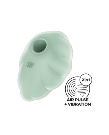 Estimulador clitoriano por ondas de pressão sem contato e vibração USB verde menta, Cloud Dancer Satisfyer - CC597838