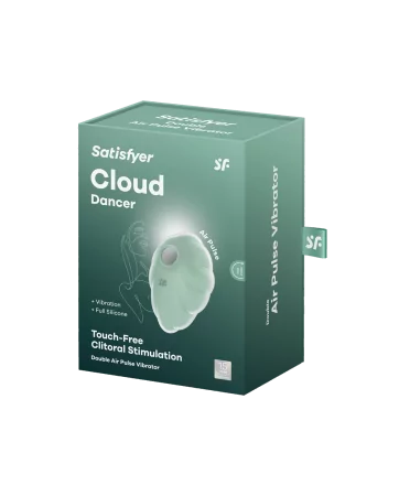 Stimolatore clitorideo a onde di pressione senza contatto e vibrazione USB verde menta, Cloud Dancer Satisfyer - CC597838