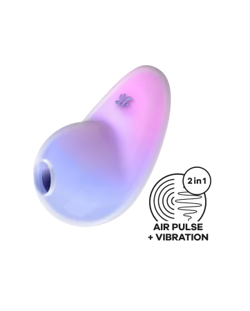 Estimulador clitoriano por ondas de pressão sem contato e por vibração USB violeta e rosa, Pixie Dust Satisfyer - CC597836