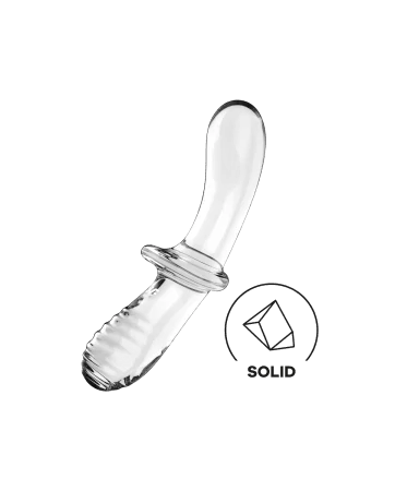 Solid transparent borosilicate glass dildo Double Crystal Satisfyer - CC597829