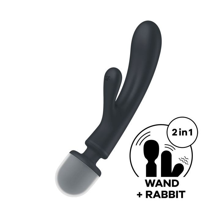 Triple lover Rabbit et Wand Satisfyer - Noir - Oralove